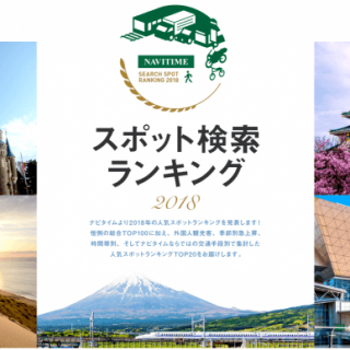 18ナビタイム スポット検索ランキング 1位東京ディズニーランド 2位伊勢神宮内宮 ３位幕張メッセ